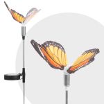 Lampa Solara LED tip Fluture Multicolor, Lumina Alb Rece, Inaltime 65cm