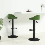 Scaune de bar, 2 buc., verde închis, catifea GartenMobel Dekor