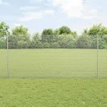 Gard cu Stâlp Argintiu 1,2 x 50 m Oțel GartenMobel Dekor