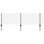 Gard cu Stâlp Gri 0,4 x 10 m Oțel și PVC GartenMobel Dekor