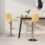 Scaune de bar, 2 buc., galben, material textil GartenMobel Dekor