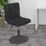 Scaun de bar pivotant catifea neagră GartenMobel Dekor