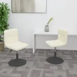 Scaune de bucătărie pivotante, 2 buc., crem, catifea GartenMobel Dekor