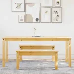 Set de sufragerie din 3 piese PANAMA din lemn masiv de pin GartenMobel Dekor