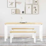 Set de sufragerie din 3 piese PANAMA din lemn masiv de pin alb GartenMobel Dekor