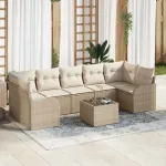 Set de canapele pentru grădină Bej 55 x 55 x 37 cm poliratan GartenMobel Dekor