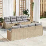 Set de canapele pentru grădină Bej 55 x 55 x 37 cm poliratan GartenMobel Dekor