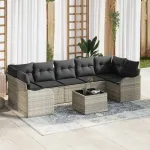 Set de canapele pentru grădină Gri deschis 55 x 55 x 37 cm GartenMobel Dekor