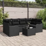 Set de canapele pentru grădină Negru 55 x 55 x 37 cm poliratan GartenMobel Dekor