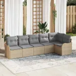 Set de canapele pentru grădină 6 pcs Bej poliratan GartenMobel Dekor