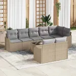 Set de canapele pentru grădină 9 pcs Bej poliratan GartenMobel Dekor