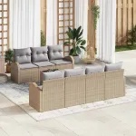 Set de canapele pentru grădină Bej 55 x 55 x 37 cm poliratan GartenMobel Dekor