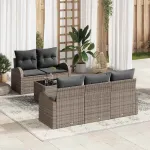 Set de canapele pentru grădină Gri 55 x 55 x 37 cm poliratan GartenMobel Dekor