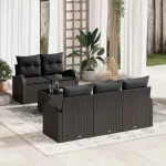 Set de canapele pentru grădină Negru 55 x 55 x 37 cm poliratan GartenMobel Dekor