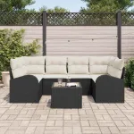 Set de canapele pentru grădină Negru 55 x 55 x 37 cm poliratan GartenMobel Dekor