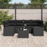 Set de canapele pentru grădină Negru 55 x 55 x 37 cm poliratan GartenMobel Dekor