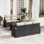 Set de canapele pentru grădină Negru 55 x 55 x 37 cm poliratan GartenMobel Dekor