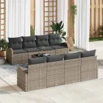 Set de canapele pentru grădină Gri 55 x 55 x 37 cm poliratan GartenMobel Dekor