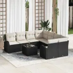 Set de canapele pentru grădină Negru 55 x 55 x 37 cm poliratan GartenMobel Dekor