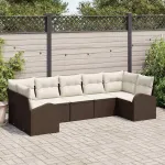 Set de canapele pentru grădină cu pernă 7 pcs Maro Poli Rattan GartenMobel Dekor