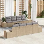 Set de canapele pentru grădină 7 pcs Beige și gri deschis GartenMobel Dekor