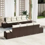 Set de canapele pentru grădină 7 pcs maro și crem poliratan GartenMobel Dekor