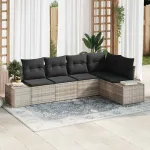 Set de canapele pentru grădină 5 pcs Gri deschis poliratan GartenMobel Dekor