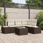 Set de canapele pentru grădină 5 pcs Maro poliratan GartenMobel Dekor