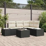 Set de canapele pentru grădină 5 pcs Negru poliratan GartenMobel Dekor