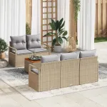 Set de canapele pentru grădină cu pernă 6 pcs Bej poliratan GartenMobel Dekor