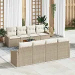 Set de canapele pentru grădină cu pernă 9 pcs Bej poliratan GartenMobel Dekor