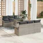 Set de canapele pentru grădină 7 pcs Gri deschis poliratan GartenMobel Dekor
