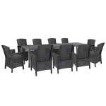 Set mobilier de grădină Leziter Barton 10+1 grafit cu masă extensibilă