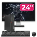 Pachet PC Second Hand Lenovo ThinkCentre M720s SFF, Intel Core i5-9400 2.90-4.10GHz, 8GB DDR4, 256GB SSD NVMe + Monitor 24" + cadou tastatura si mouse OptimX Pro KM500 NewTechnology Media