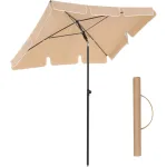 Umbrelă de terasă și plajă SONGMICS, UPF 50+, reglabilă, 180x125 cm, taupe