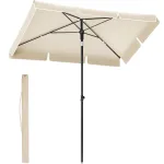 Umbrelă de terasă și grădină SONGMICS, reglabilă, UPF 50+, 230x150 cm, bej