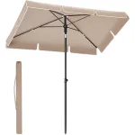 Umbrela de terasa si gradina SONGMICS, reglabila, UPF 50+, 230x150 cm, taupe