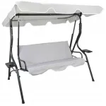 Leagăn balansoar de grădină Sersimo Cosenza, 3 locuri, 220 kg, gri deschis