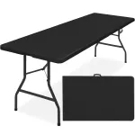 Masă pliabilă dreptunghiulară pentru grădină și evenimente, 240x75x74 cm, negru
