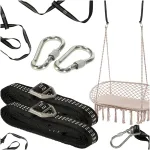 Set prindere pentru hamac și leagăn, 2 chingi 2 m, 2 carabiniere, 300 kg