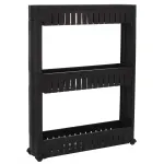 Raft de depozitare îngust cu roți Sersimo HA116, 3 polițe, negru