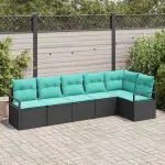 Set de canapea 6 pcs Negru poliratan GartenMobel Dekor