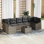 Set de canapea cu pernă Manual Gri 55 x 55 x 37 cm poliratan GartenMobel Dekor