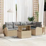 Set de canapele pentru grădină 6 pcs Beige și gri deschis GartenMobel Dekor