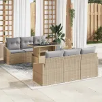 Set de canapele pentru grădină 7 pcs Beige și gri deschis GartenMobel Dekor