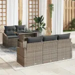 Set de canapele pentru grădină cu pernă 6 pcs Gri poliratan GartenMobel Dekor