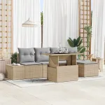 Set de canapele pentru grădină 6 pcs Beige și gri deschis GartenMobel Dekor