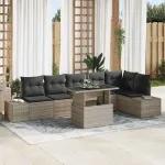 Set de canapele pentru grădină 7 pcs Gri deschis poliratan GartenMobel Dekor