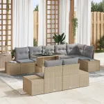 Set de canapele pentru grădină 9 pcs Beige și gri deschis GartenMobel Dekor