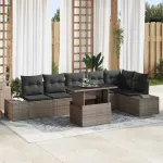Set de canapele pentru grădină cu pernă cu depozitare 7 pcs Gri GartenMobel Dekor